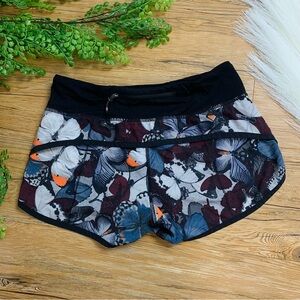 RARE Lululemon butterfly Print Women's Shorts size 2